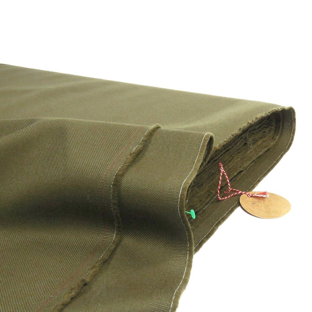 Virgin Uld Twill Gylden Army Grøn Deadstock Italy - Billede 6