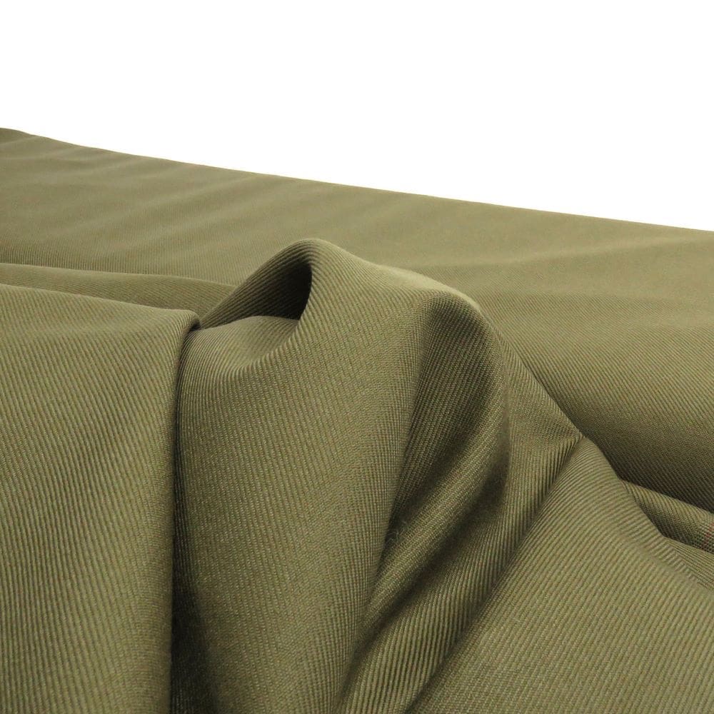 Virgin Uld Twill Gylden Army Grøn Deadstock Italy - Billede 4