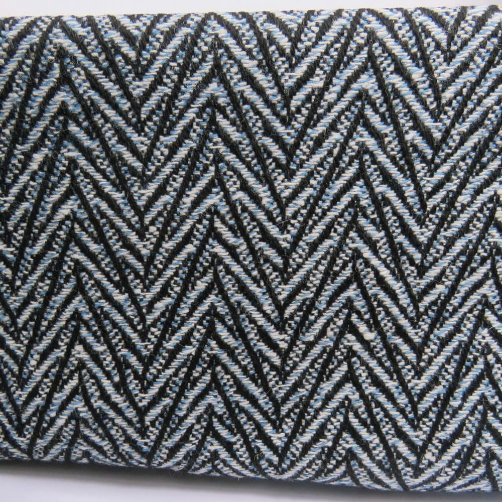 Tweed Designeruld med Store Sildeben Sort Hvid - Deadstock - Billede 7