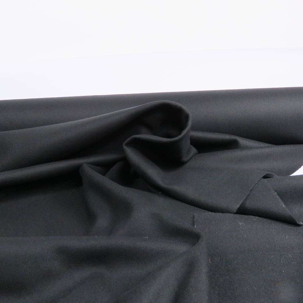 Sort Charcoal Kraftig Melton Frakkeuld Made in England Deadstock