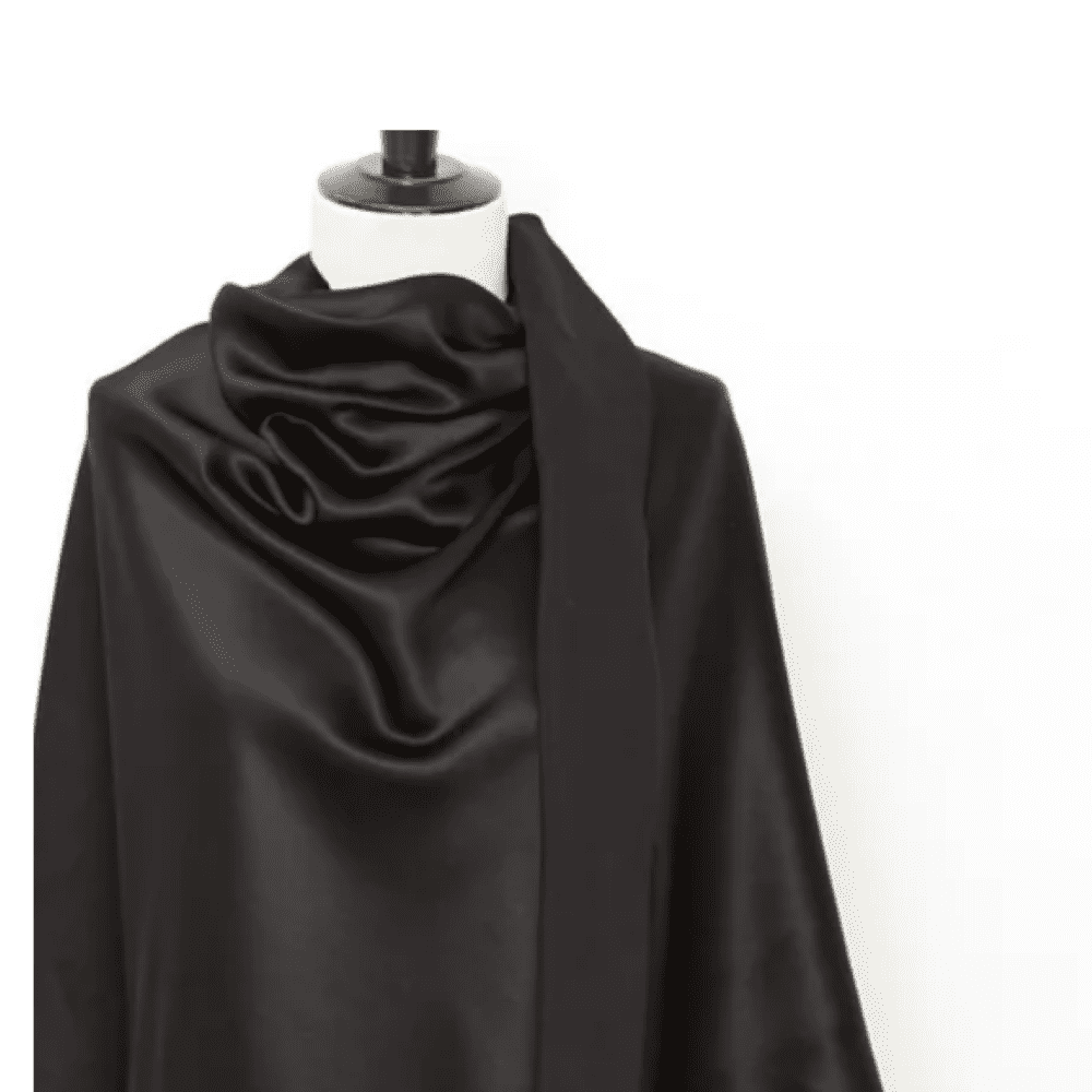 Sort Deadstock Silkesatin - Billede 2